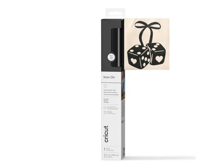 Cricut Vinyle floqué thermocollant 30\,5 x 48\,3 cm Noir Compatible avec Cricut Maker et Explore