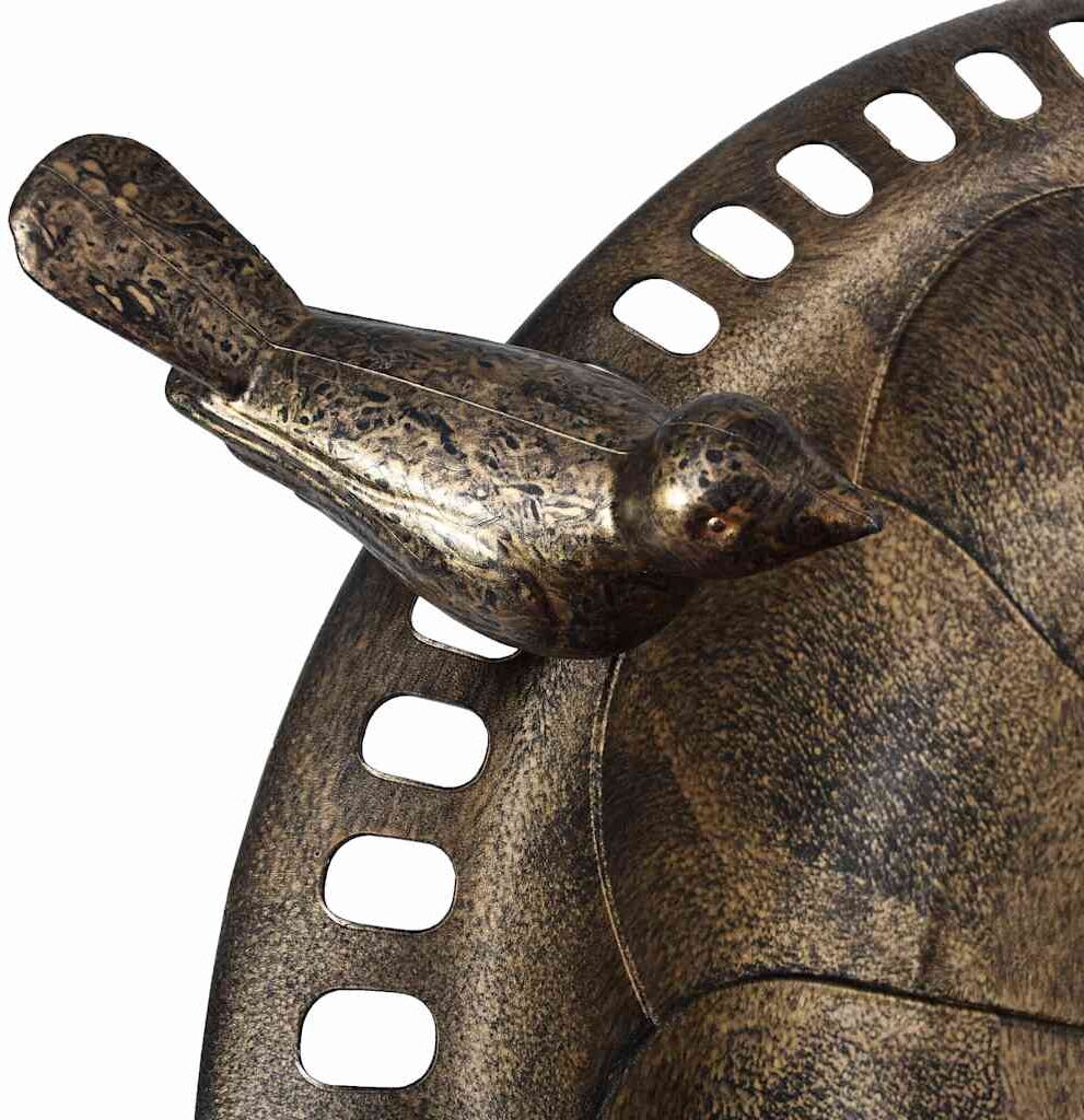vidaXL Baignoire de jardin pour oiseaux Bronze Plastique