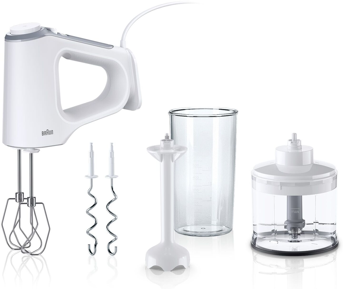 Braun Handmixer "MultiMix HM 3235", weiß, B:16cm H:7,5cm T:21cm, Mixer, Handmixer