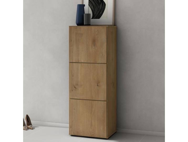 Sogood Meuble à Chaussures Chêne Clair 45x120cm Rangement Armoire à Chaussures 6 Compartiments Range-Chaussures 02
