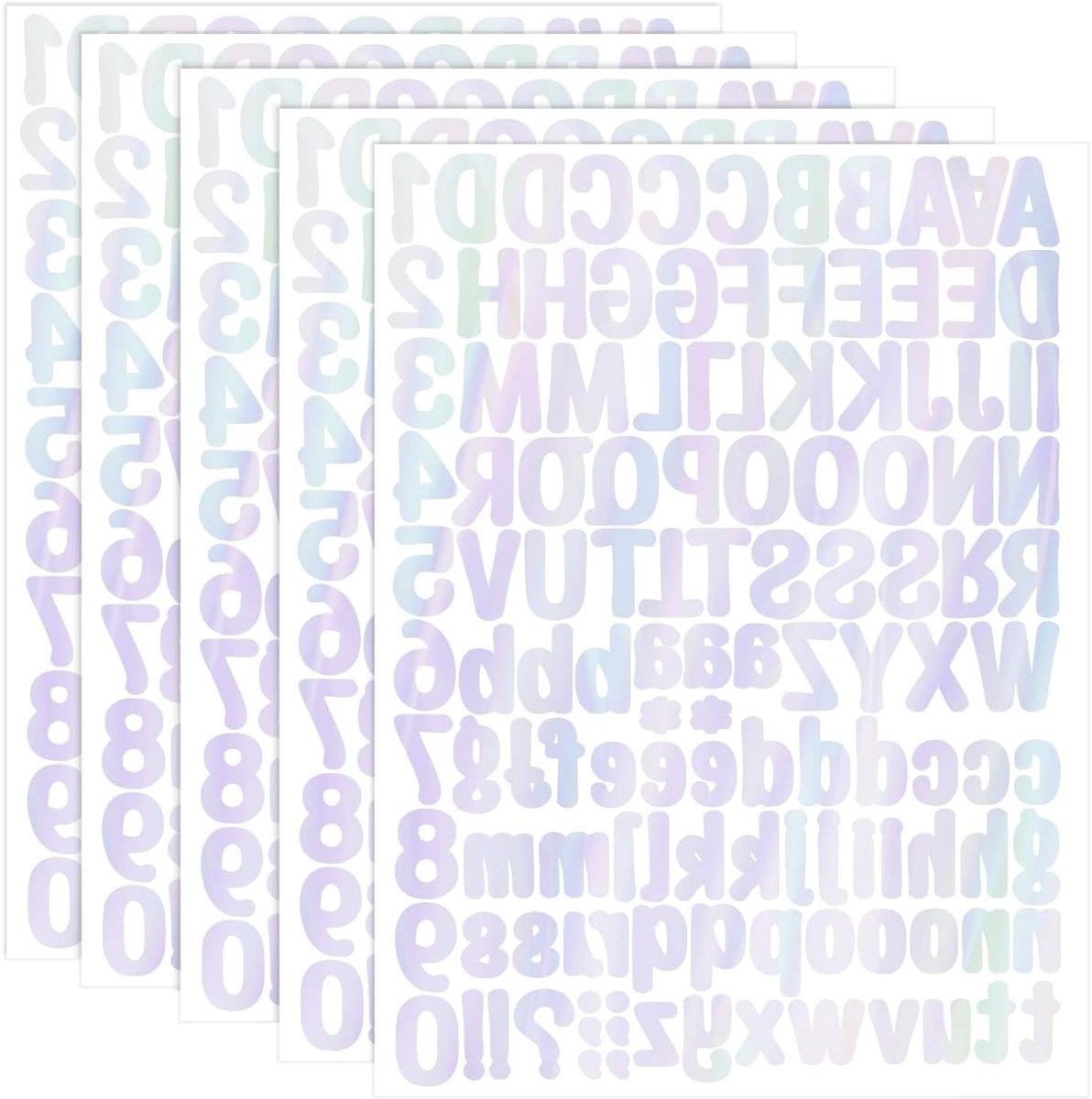Kleurige Zelfklevende Letter- en Cijferstickers voor Decoratie, DIY Projecten en Scrapbooking - 6 Vellen met Alfabet Stickers