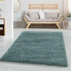 Carpetsale24 Shaggy Hochflor Teppich, 300x400 cm, Blau, weich, flauschig, modern, einfarbig, XXL sehr große Räume, für Wohnzimmer