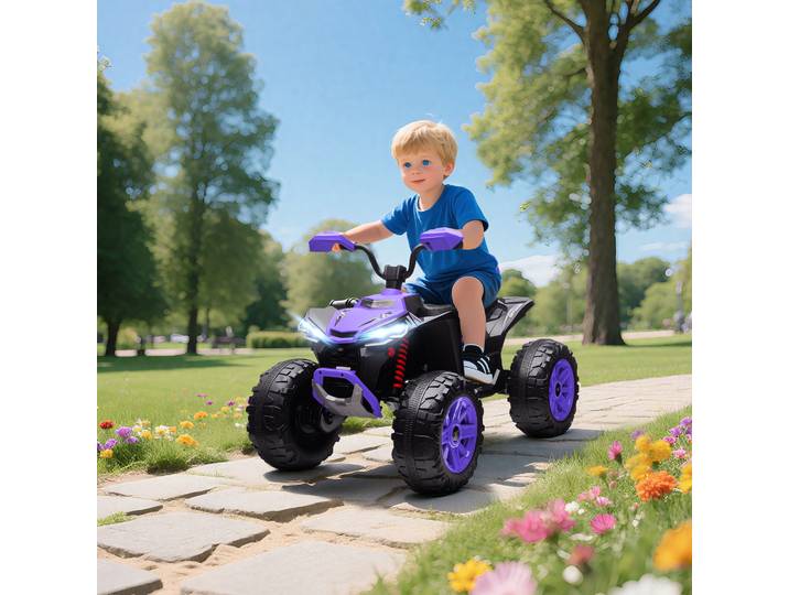 AIYAPLAY Quad Électrique Enfant 24V, 4 Roues, USB, MP3, 6,5 km/h