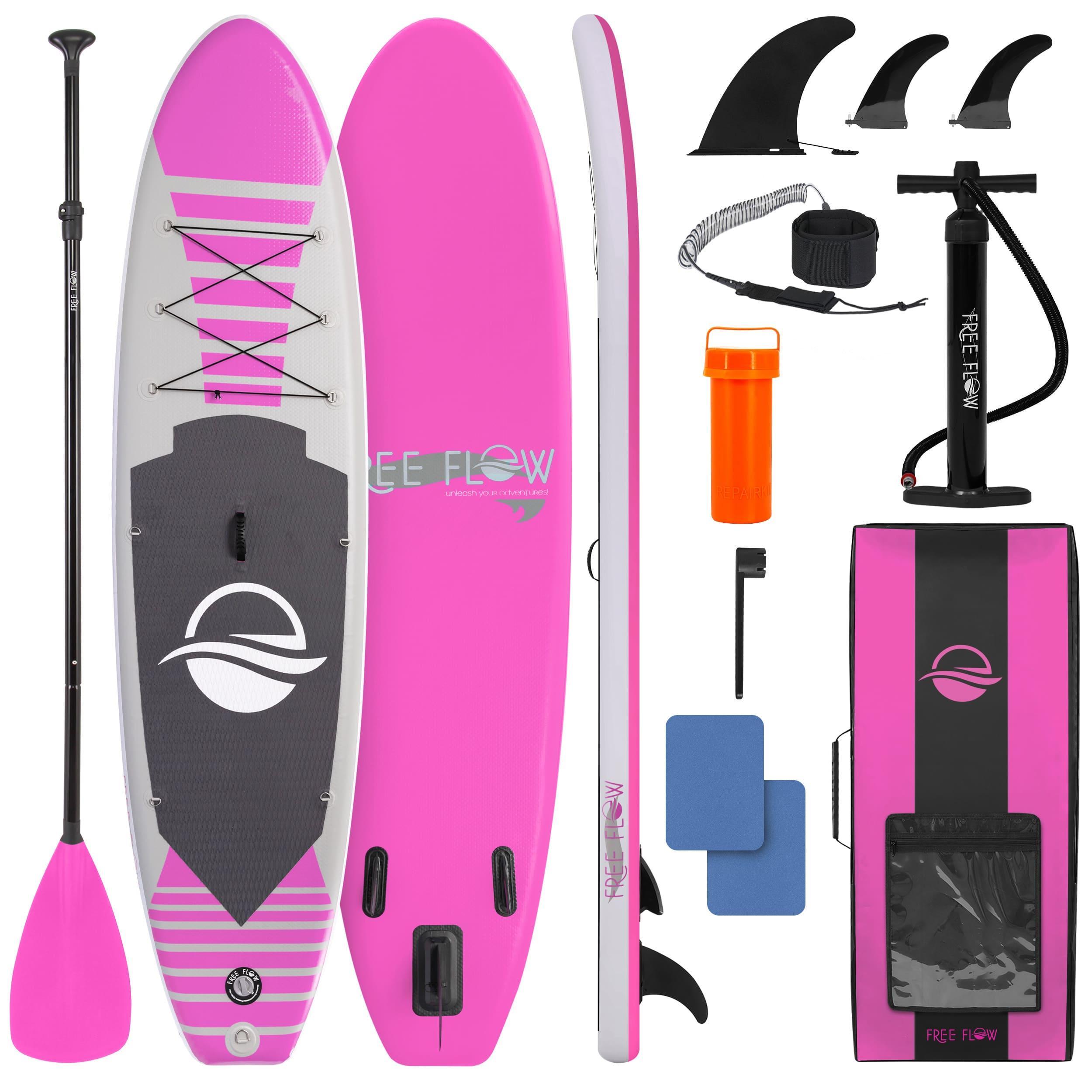 Aufblasbares Paddleboard - SUP-Board - Stand-Up-Paddle - Schwimmbrett - Surfbrett - Rosa - Extra breit, 81 cm