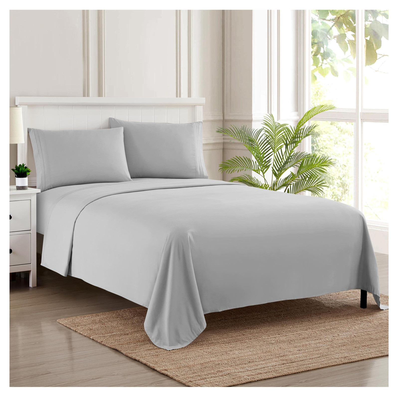 Luxe microvezel beddengoedset met hoeslaken en kussenslopen voor volwassenen