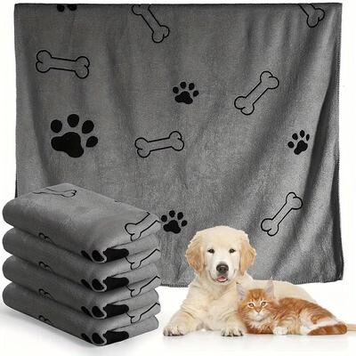 Uplifted Finds Dog Towel Drying Cat And Dog Bath Towel Microfiber Quick Dry Absorbent Pet Towel gray