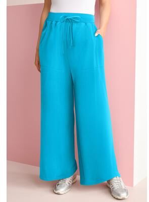 Plus Size Women's Comfort+ Fleece Flared Sweatpants by Roaman's in Ocean (Size 4X)