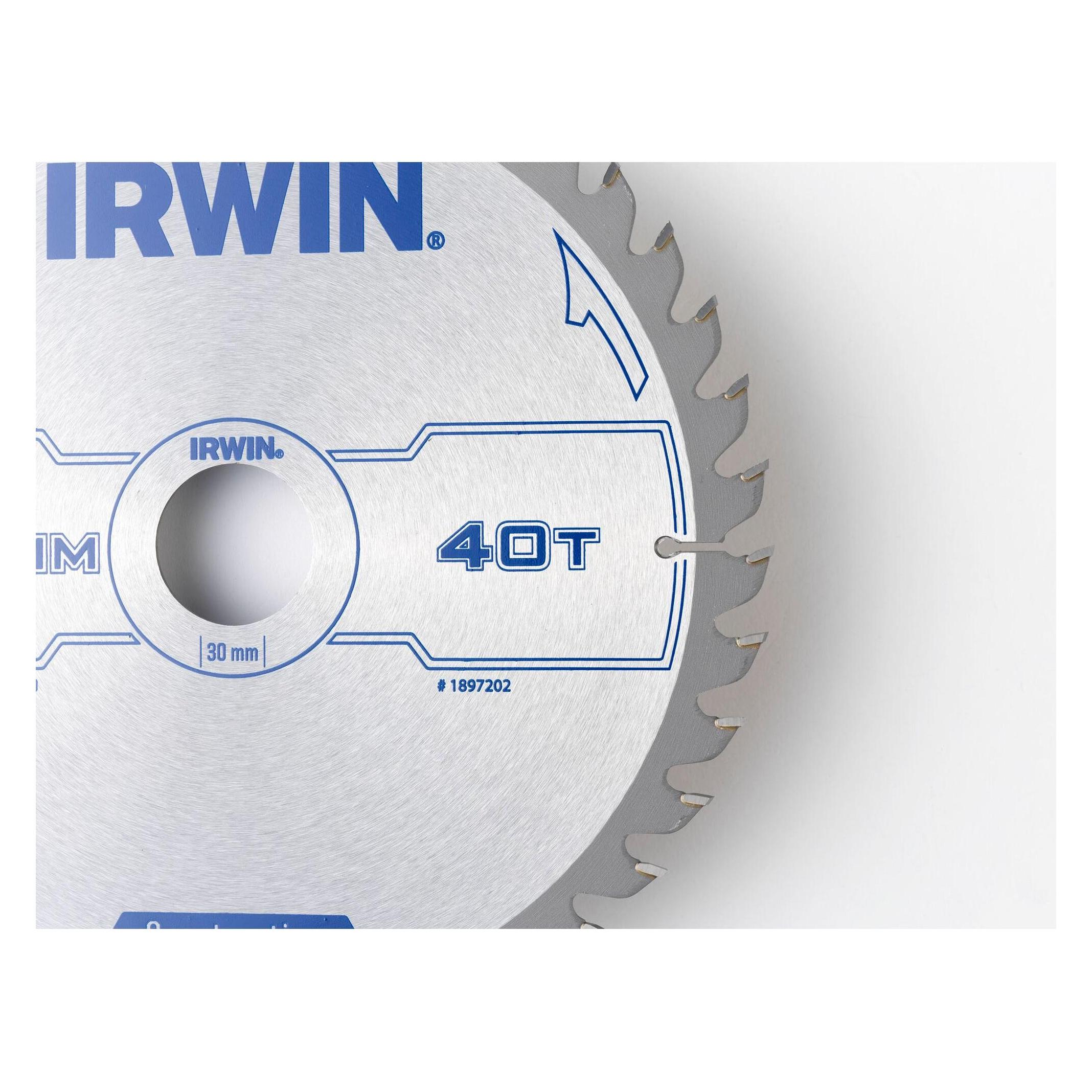 Irwin IRW1897202 200 x 30 mm, 40 Zähne Kreissägeblatt mit ATB Zahn Mahlgrössen (1897202)