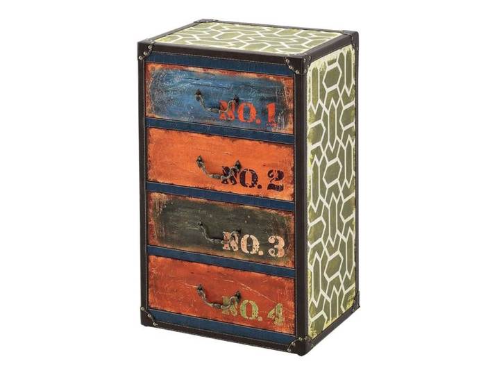 Commode design stylée industriel meuble de rangement moderne pratique avec 4 tiroirs MDF synthétique 66