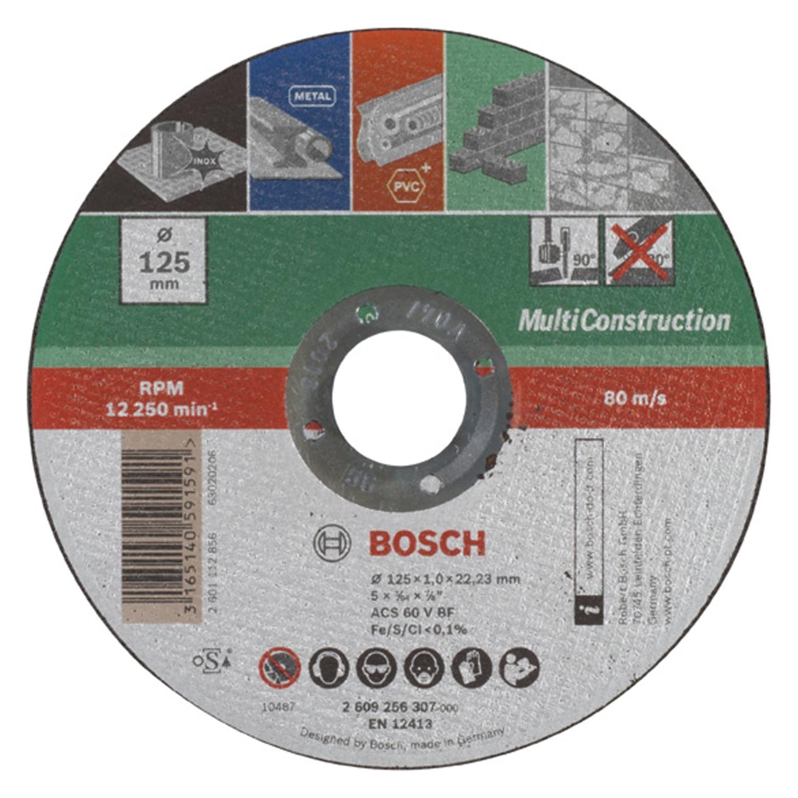 Bosch Zubehör Trennscheibe gerade, Multi Construction D= 125 mm (2609256307)