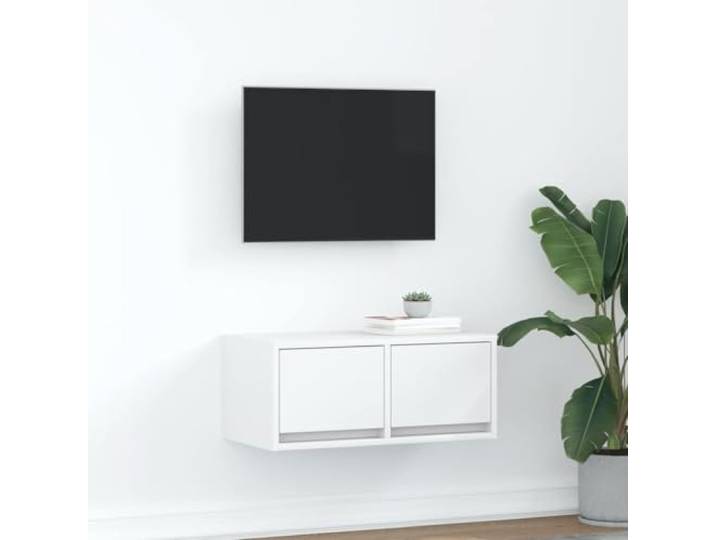 HEFZGDB TV-Schrank Weiß 60x31x25,5 cm Holzwerkstoff mit reichlich Stauraum und Stabiler Oberplatte, platzsparendes Design für Wohnzimmer, Möbel für Aufbewahrung von Elektronik