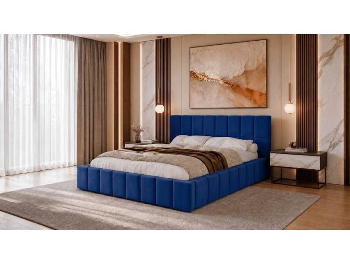 MARPUR Polsterbett ALMA Luxus Polsterbett mit Lattenrost und großem Bettkasten (Polsterbett mit Bettkasten und Kopfteil, Lattenrost, Füße, Anleitung), Gepolstertes Kopfteil für optimalen Lesekomfort & Farben wählbar