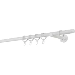 20mm,1-läufig,Rohr,Wandträger 12cm,Endstück match Farbe: Weiß, Größe: 100cm