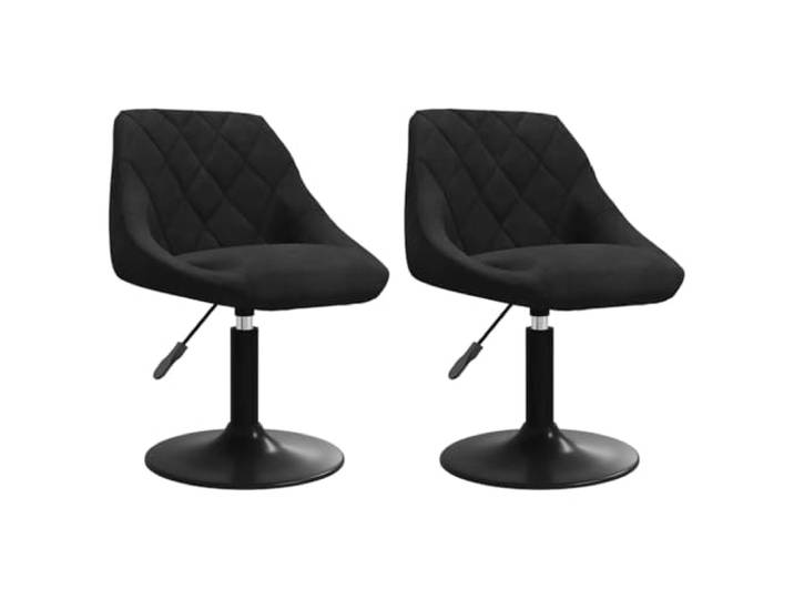 KDVXBCQJH Esszimmerstühle 2er Set Drehbar Höhenverstellbar Samt Schwarz Weich gepolsterte Küchenstühle mit stabilem Stahlfuß und flexibler Stufenhöheneinstellung für modern gestaltete Wohnräume.