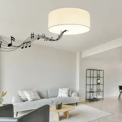 Decken Leuchte Textil Lampe weiß Bluetooth Lautsprecher Wohn Zimmer Beleuchtung