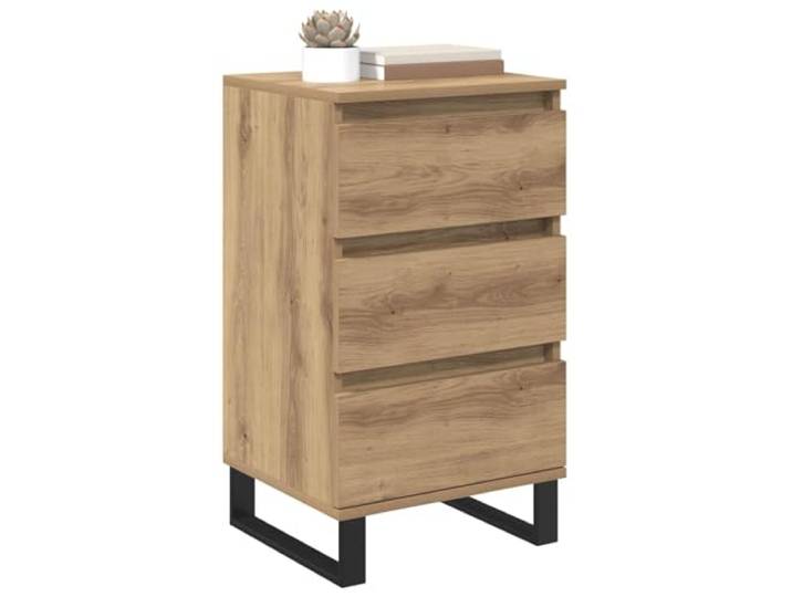 KTHLBRH Modernes Sideboard aus Eiche mit Schubladen Technisches Holz, lackierte Metallbeine, großer Raum, minimalistisches Design
