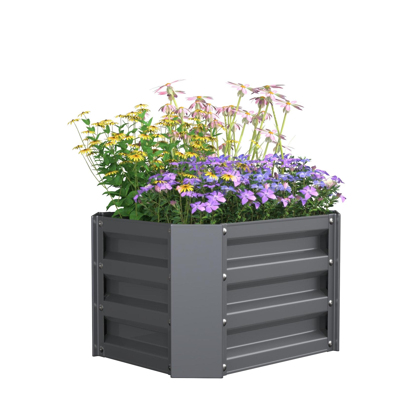 VCM Metall Hochbeet 50x40x30 cm, rechteckiger Pflanzkasten für Balkon, Terrasse & Garten, Pflanzenbeet ohne Boden, Galdo M