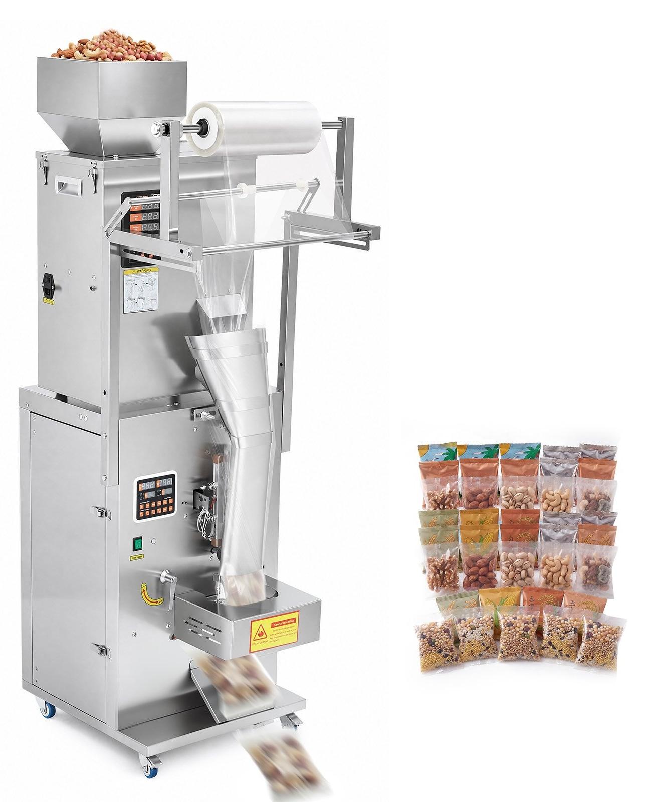 Pulver-Abfüllmaschine - Vollautomatische Verpackungsmaschine - 10-500 g - Intelligentes Wiegen - Edelstahl - Standgerät - Für Nüsse, Samen, Tee, Kaffeebohnen, Gewürze und Mehl