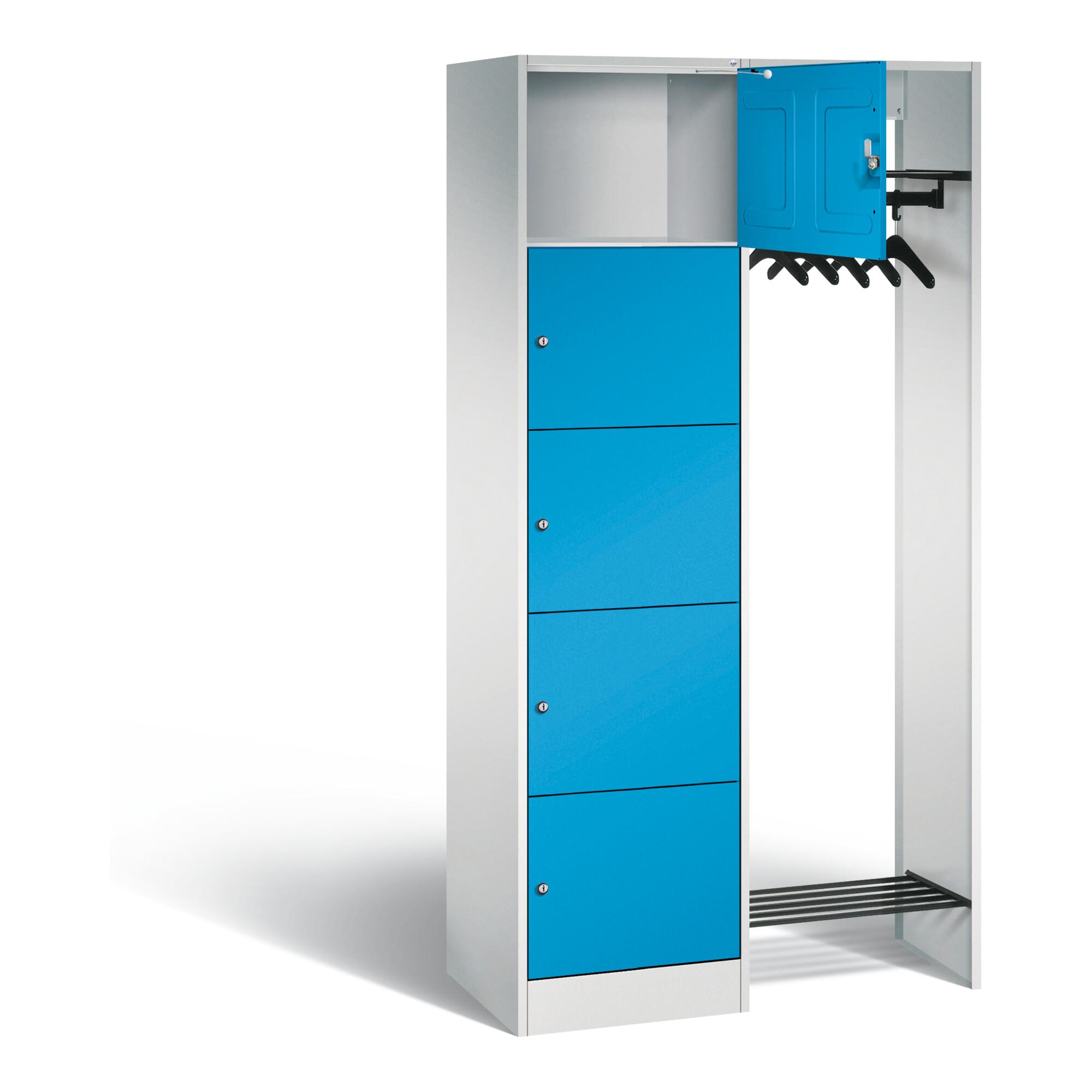 C+P Offene Garderobe Serie 8070, H1950xB960xT480mm, Front Lichtblau, Korpus Lichtgrau (82700-00) ; C + P Möbelsysteme (82700-00|S10001)