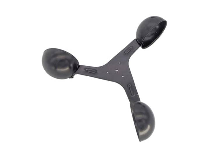 Drei Tassen Windgeschwindigkeitssensor Messgerät Zubehör Aluminiumlegierung(Black 200mm)