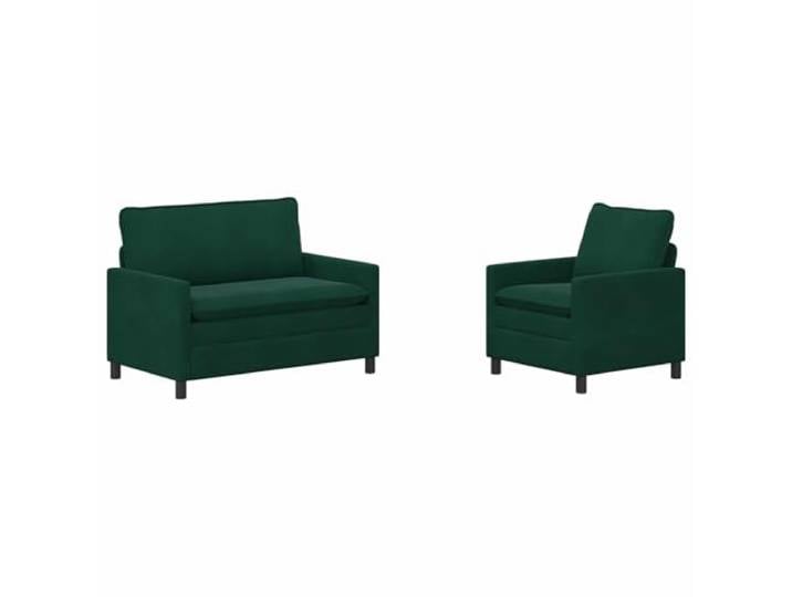 RJPLMFV Sofa, Velours, Dunkelgrün, 2-teilig Stabiler Metallrahmen, doppellagige Kissen, abnehmbare Bezüge, modernes Design