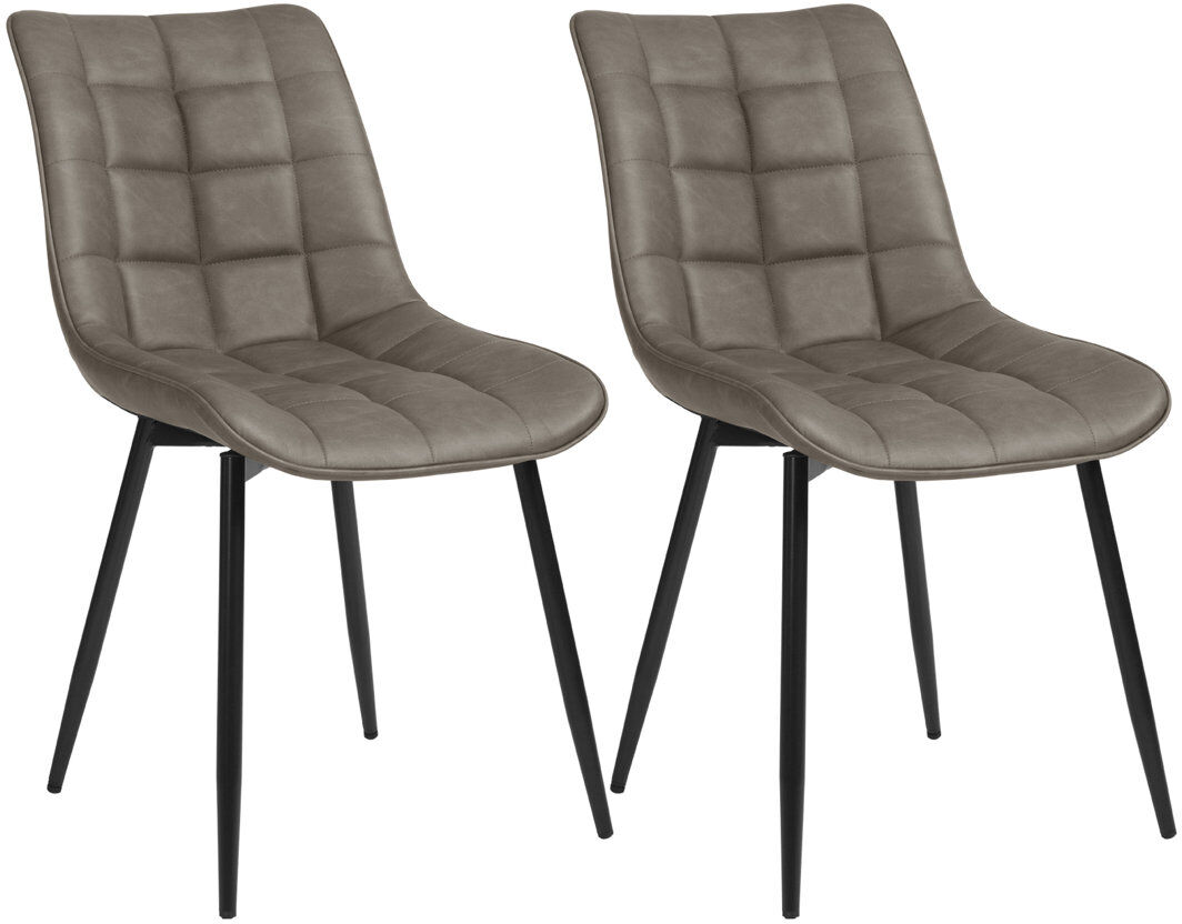 Corrigan Studio Vassar 46.5 cm H Faux Leather Side Chair Taupe 85.5cm H X 46cm W X 40.5cm D
