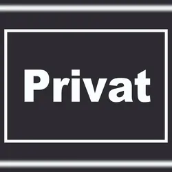 HB-Druck Privat Schild weiß-schwarz A4 (210x297mm)