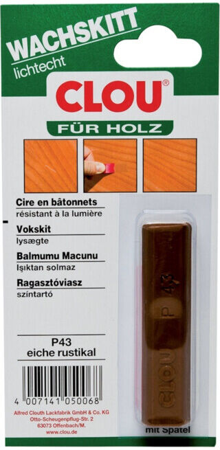Bâtonnets de mastic à la cire CLOU couleur 585 P 43/chêne rouille.15g feuilles (04000.00585.001000)