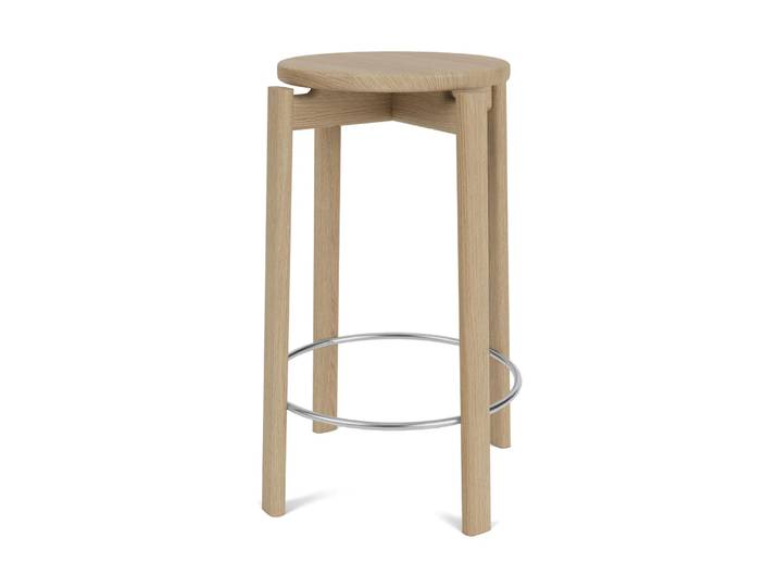 Audo Copenhagen Passage Barhocker Eiche-Edelstahl, 65 cm