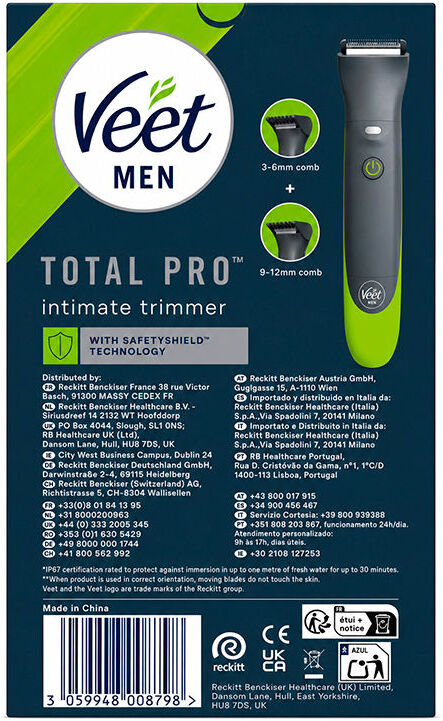 Veet Menu Tagliacapelli Elettrico Total Pro zone sensibili 3 u