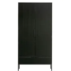 Dielenschrank Adam Holz Schwarz