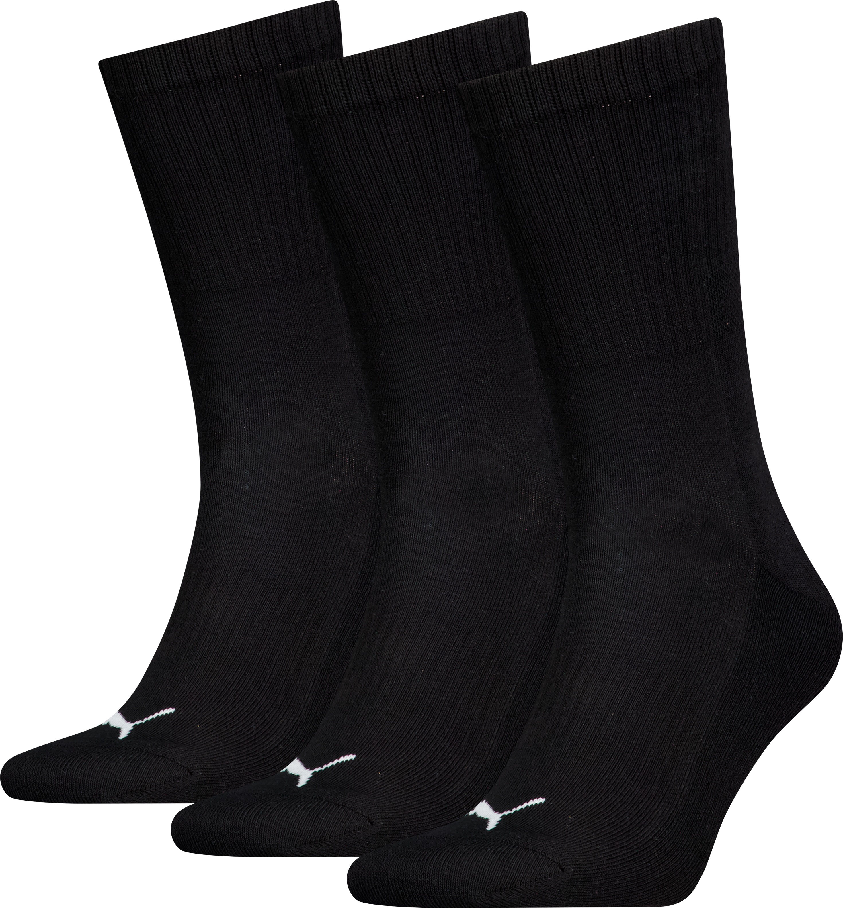 Socken PUMA "PUMA UNISEX CUSHIONED NEXT CREW 3P", Jungen, Gr. 43-46, Sockengrösse, schwarz, Baumwollmischung, normal, Socken Socken, mit Zonenpolsterung für zusätzlichen Komfort schwarz 43-46, Sockengrösse
