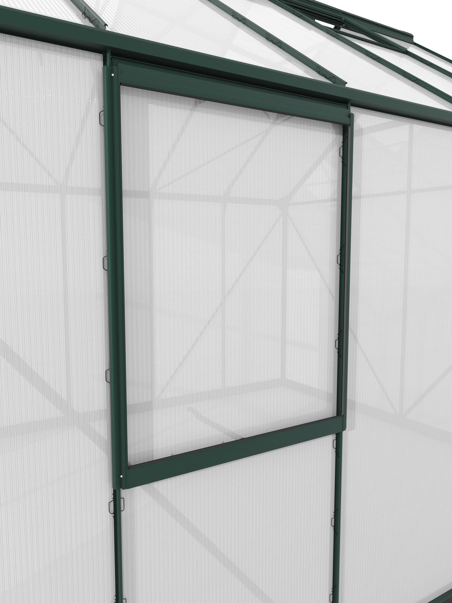 Fenster VITAVIA "für Venus, Apollo, Calypso, Freya, Dione u.a.", grün (smaragd), Aluminium, Fenster, Fenster, Gewächshausfenster, Alu, mit Hohlkammerplatte 6 mm