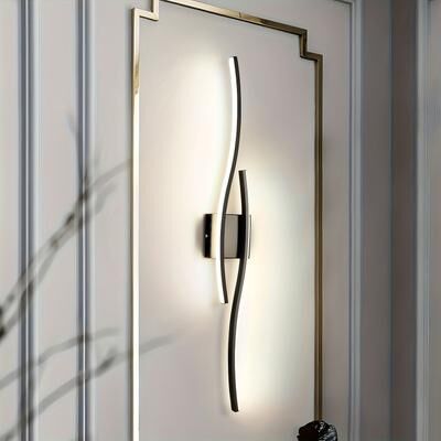 GlowBake Energy Efficient LED Wall Lamp, Modern Aluminum Wall Sconces For Bedroom, Living Room, And Bedside Lighting black 100cm warm White