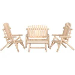 vidaXL 4-tlg. Garten-Lounge-Set Massivholz Fichte