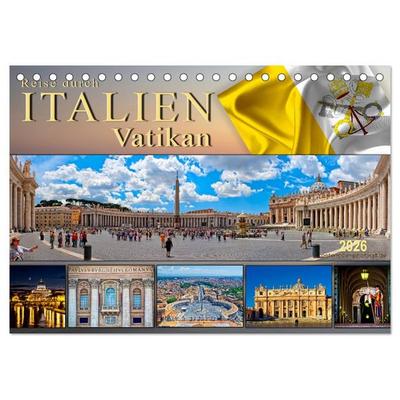Reise durch Italien Vatikan (Tischkalender 2026 DIN A5 quer), CALVENDO Monatskalender