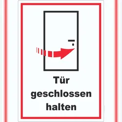 HB-Druck Tür geschlossen halten Aufkleber A4 (210x297mm)