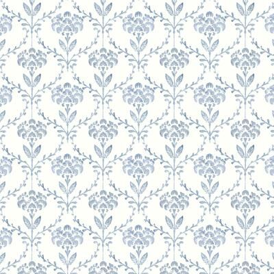 Martha Stewart Chateau Fleur Porcelain Blue Wallpaper