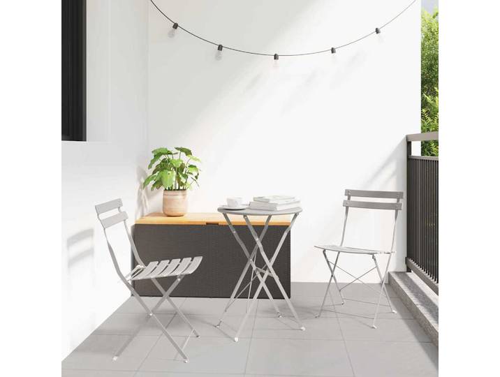 vidaXL Klapp Bistro Set 3 stk. Beige Stahl