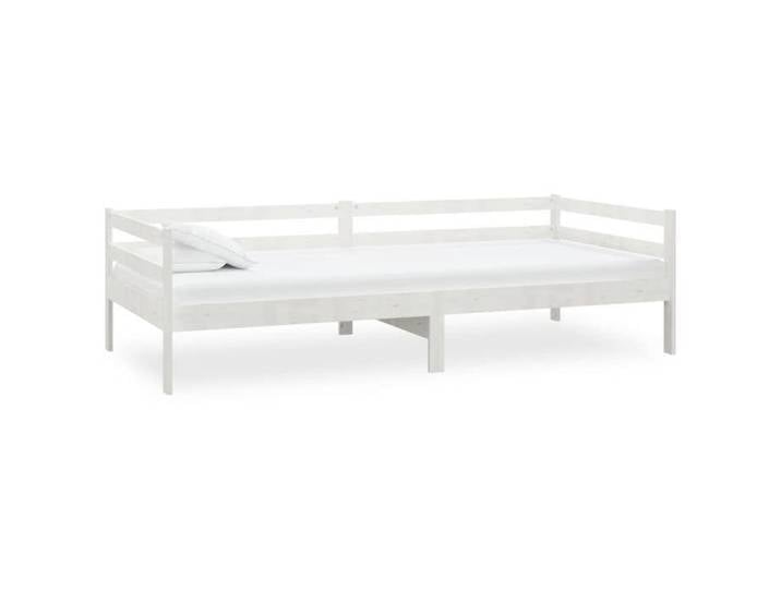 UU*NEW Lit Blanc - Bois de pin massif 90x200 cm LL106873