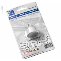 Alco Hakenmagnete, Neodym, Weiß, Ø 30 mm, Haftkraft min. 28 kp,