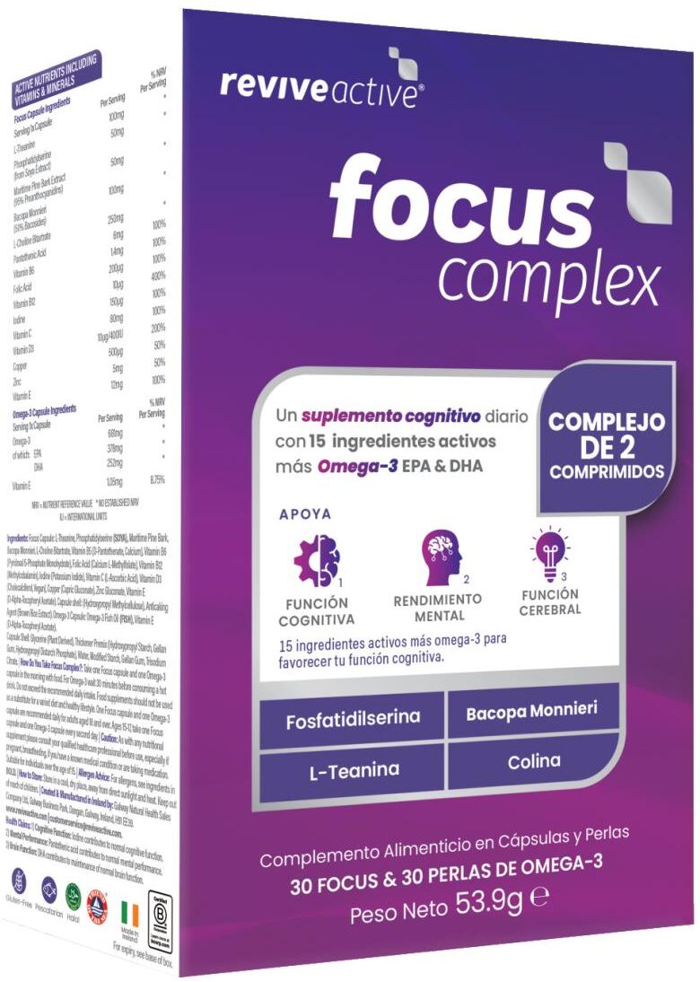 REVIVE ACTIVE Complemento Alimenticio Focus Complex 60 Cápsulas .