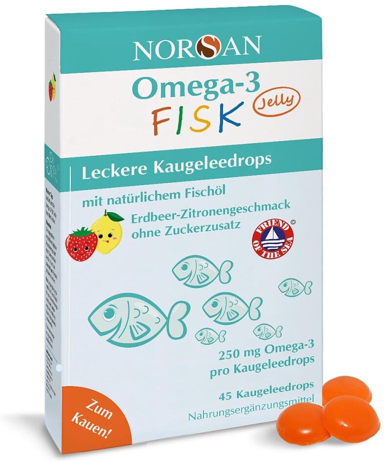Norsan Omega-3 Fisk Jelly für Kinder Dragees 45stk