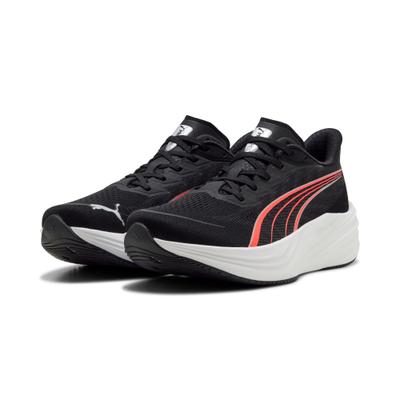 Laufschuh PUMA "DARTER PRO 2", Damen, Gr. 43, Textil, schwarz-weiß (puma schwarz, ultra rot, puma weiß), Schuhe Laufschuh, ProFoam-Dämpfung, dynamisches Design & Premium-Mesh Upper