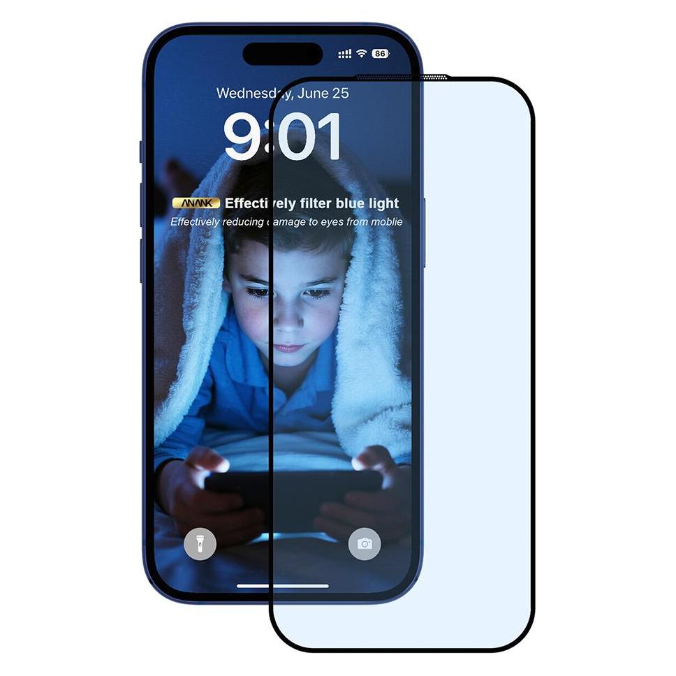 Anank - 2.5D 5X Reinforced Anti-fingerprint Screen Protector - iPhone 17 - Black (Apple iPhone 17) (61278529)