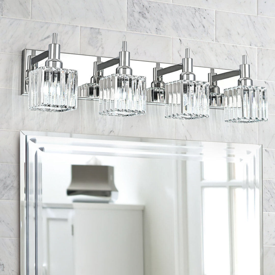 Canora Grey Taevion Dimmable Crystal Picture Light Chrome 20cm H X 70cm W X 16cm D