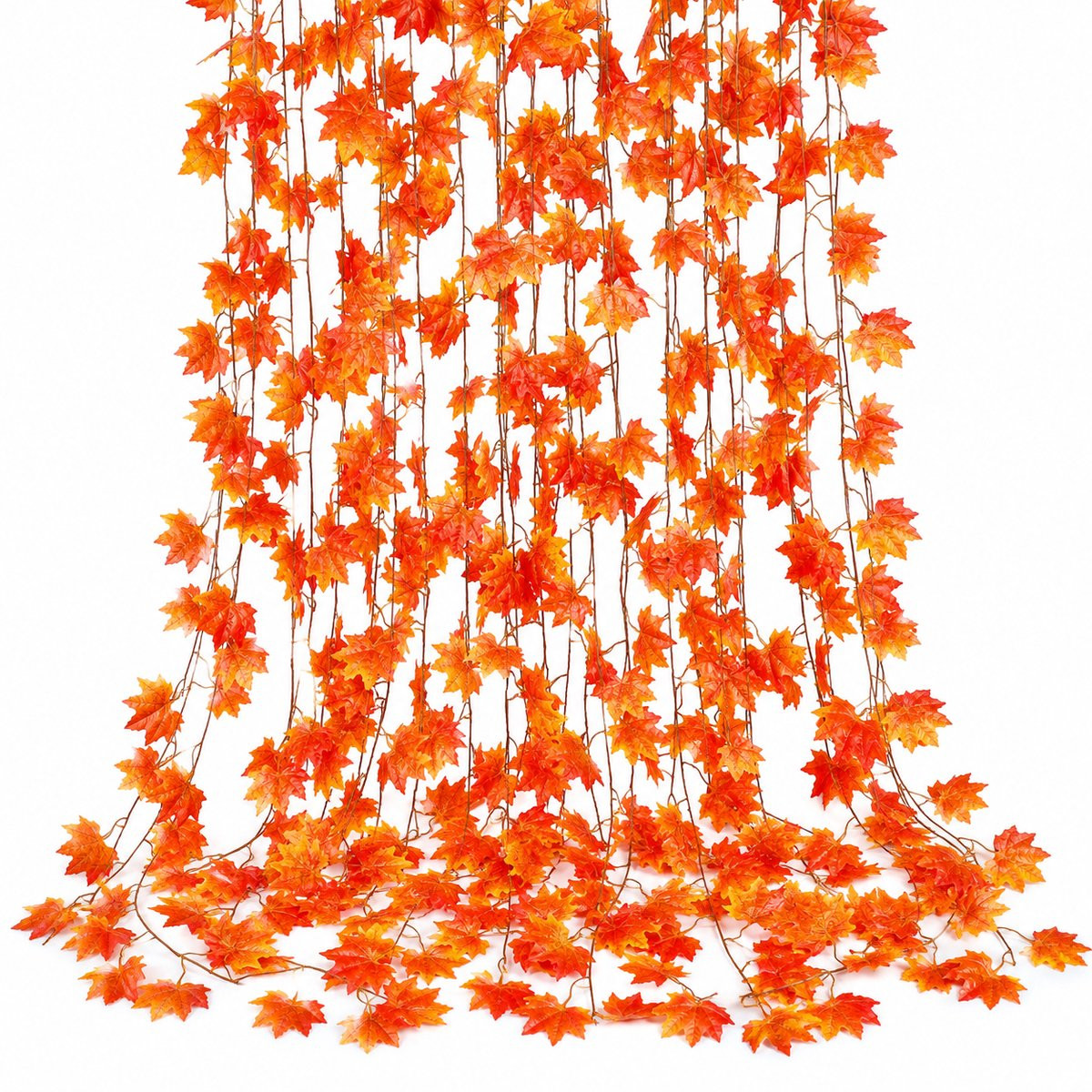 12 Stuks Kunstmatige Esdoorn Bladeren Slinger voor Herfst Decoratie en Feestelijke Versiering