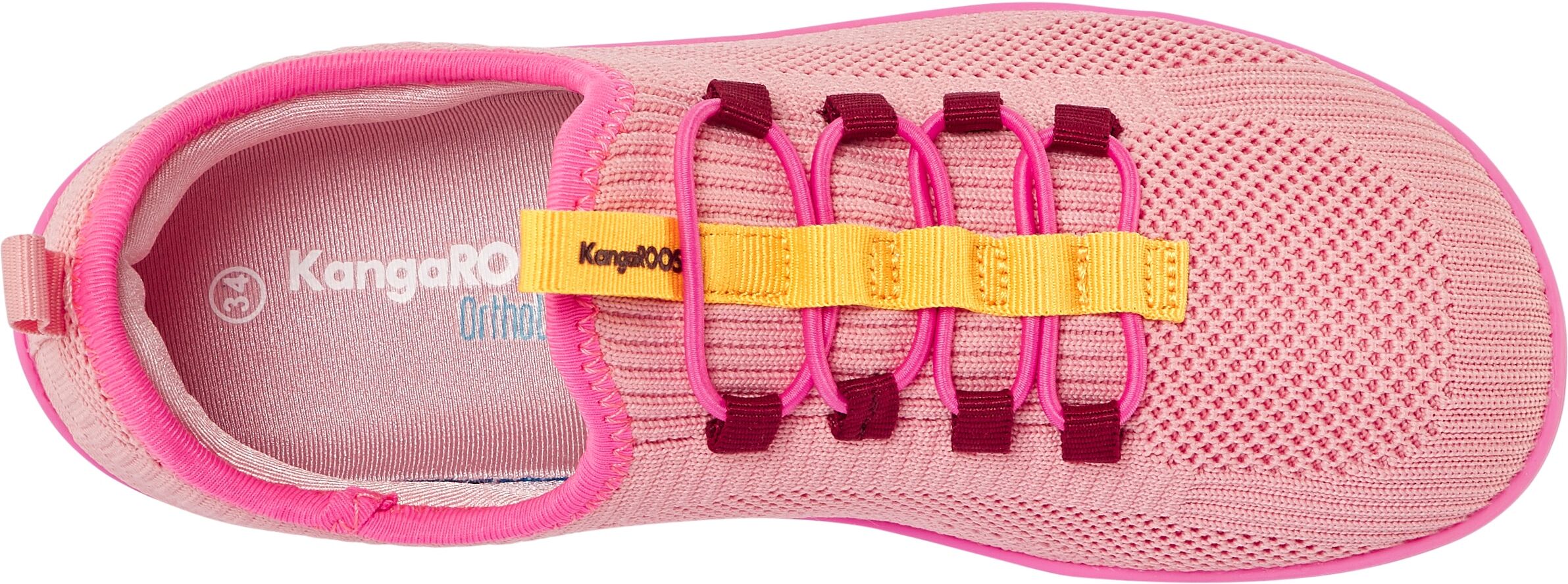 Sneaker KANGAROOS "K-BFK BOLE", Jungen, Gr. 35, rosa (rose, egg yolk), Textil, Schuhe Sneaker, Barfussschuh rose, egg yolk 35