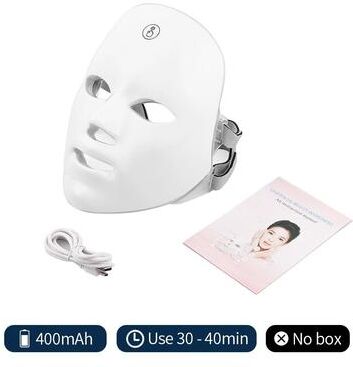 Inspired Finds Rechargeable 7 Color LED Photon Face Mask Light Therapy Skin Rejuvenation Beauty Device no Box