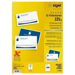 Sigel Visitenkarten LP850 weiß, 8.5x5.5 cm